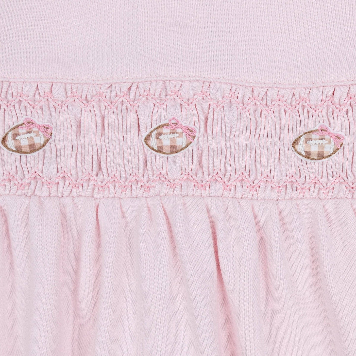 Tiny Tailgater Smocked Bubble - Pink