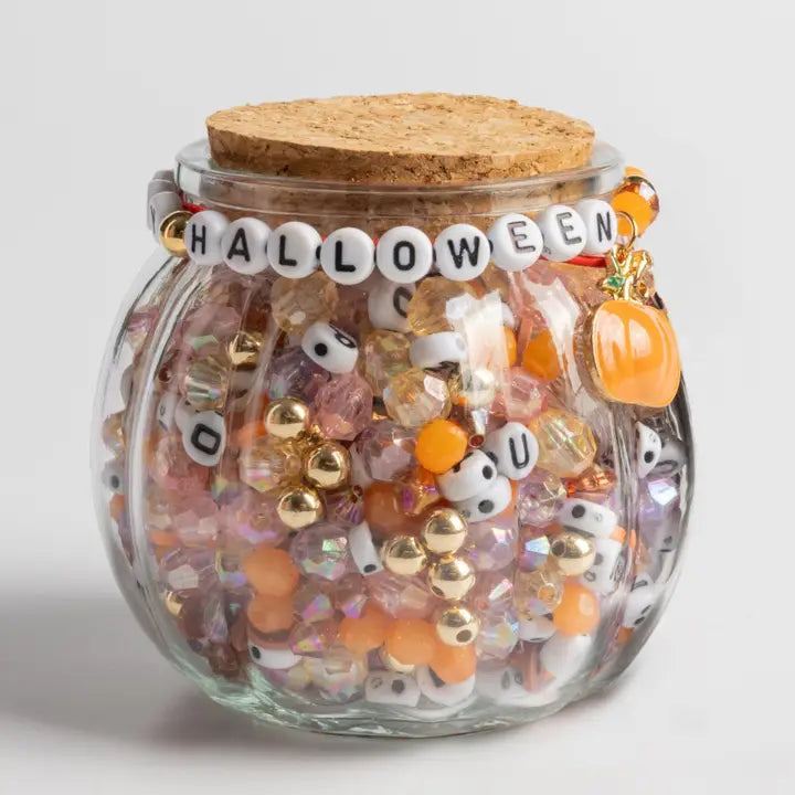 Happy Halloween Diy Stretch Beaded Word Bracelet  Bead