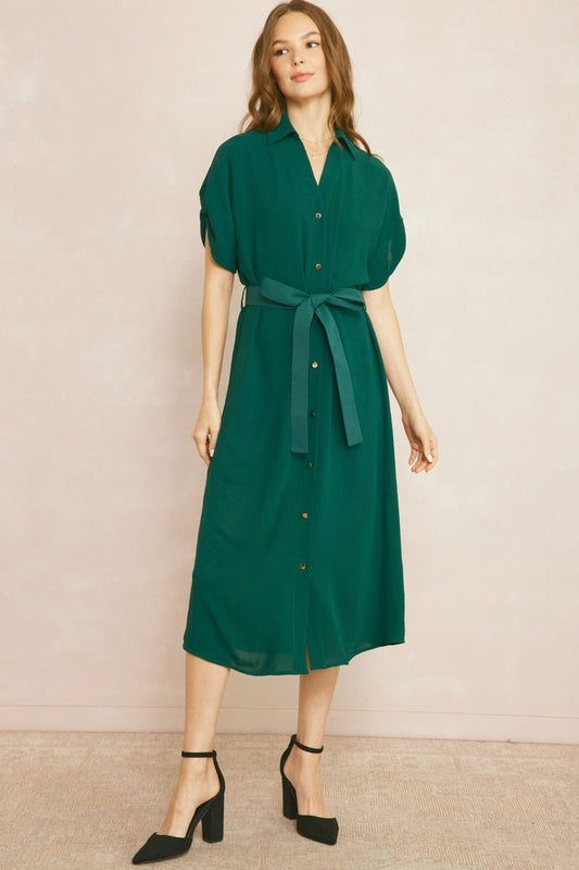 Forest Green Midi Dress