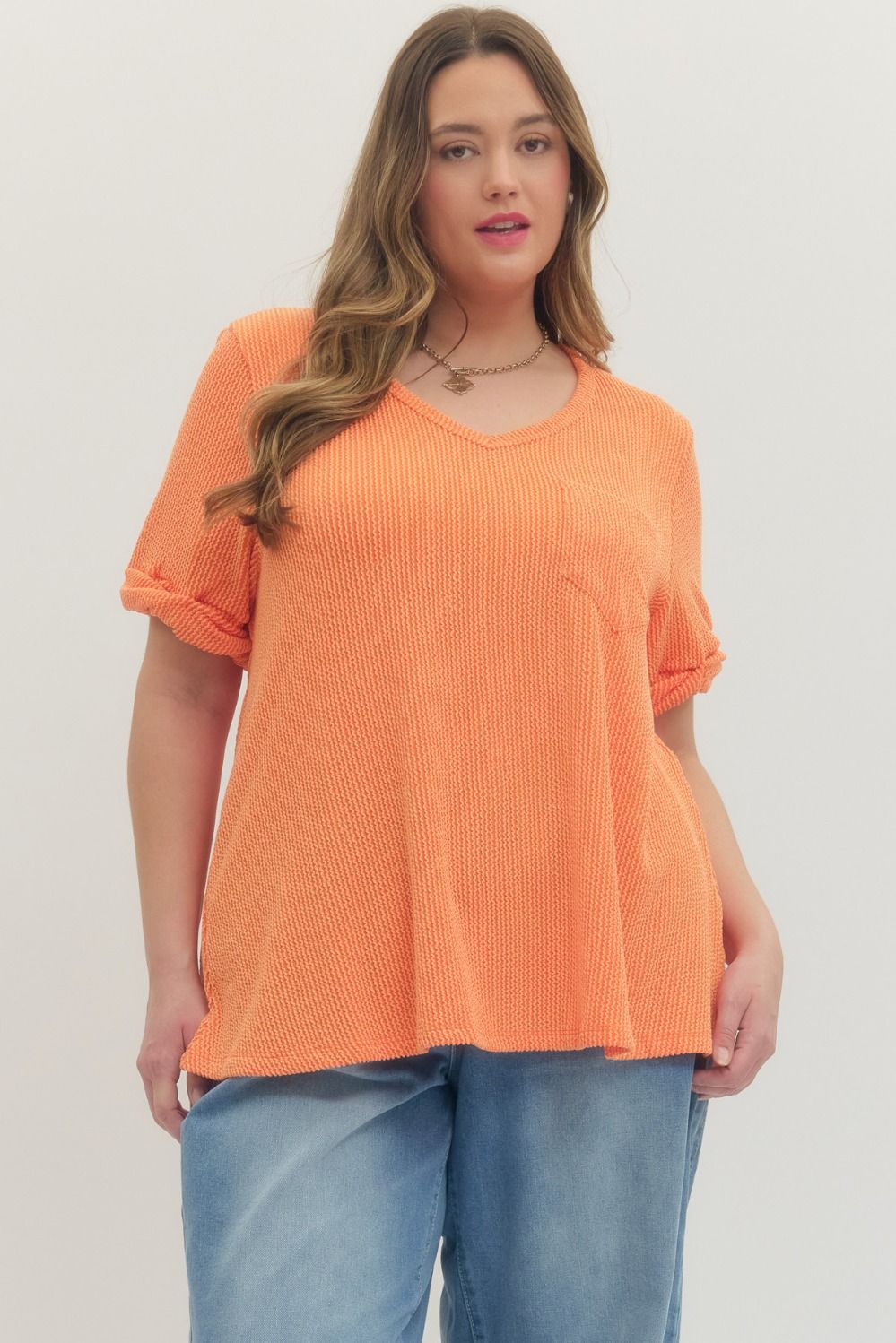 VNeck Ribbed Shirt