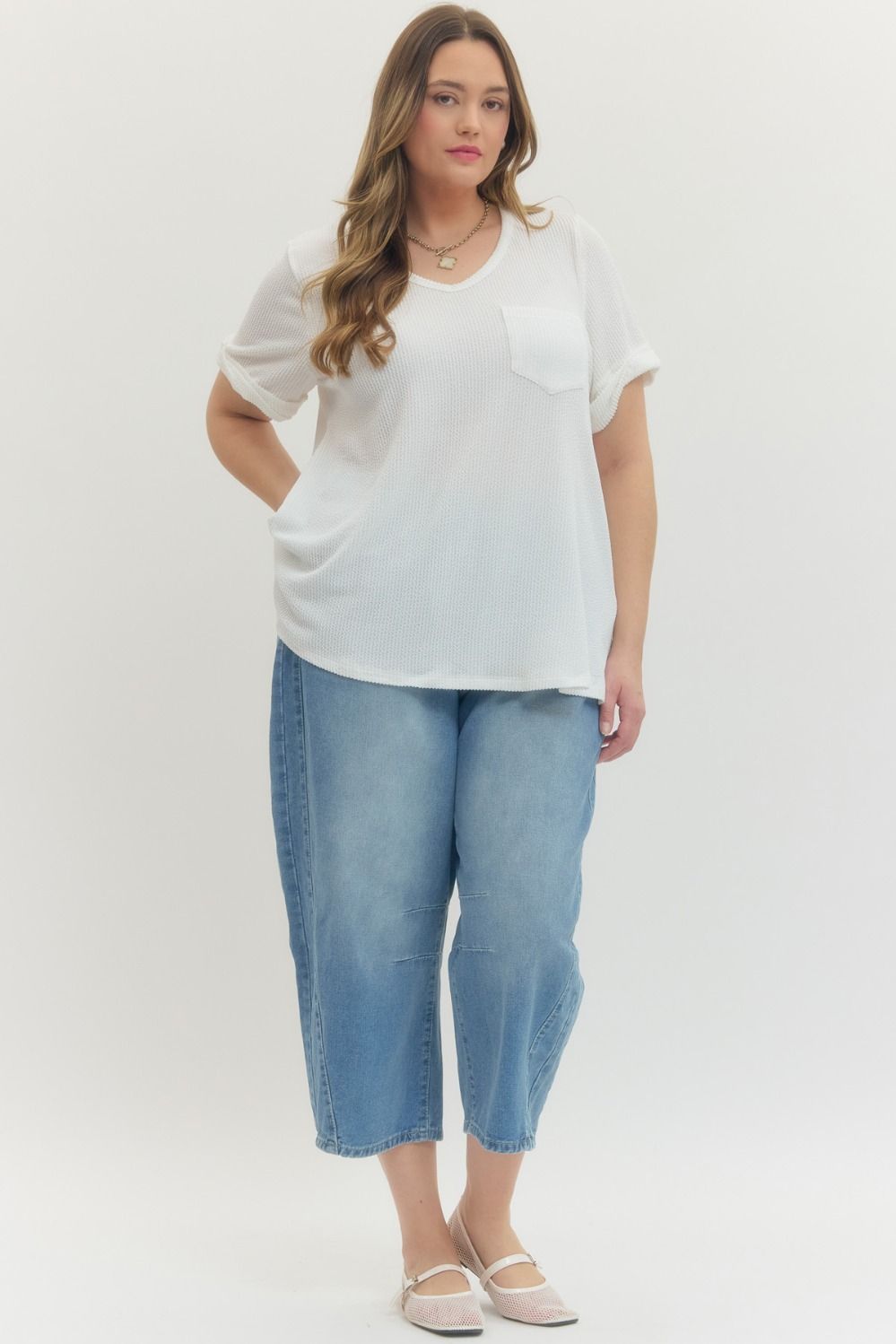 White Vneck