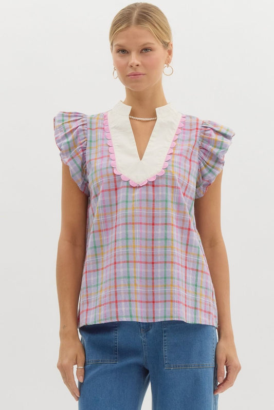 "Pretty In Plaid" Top