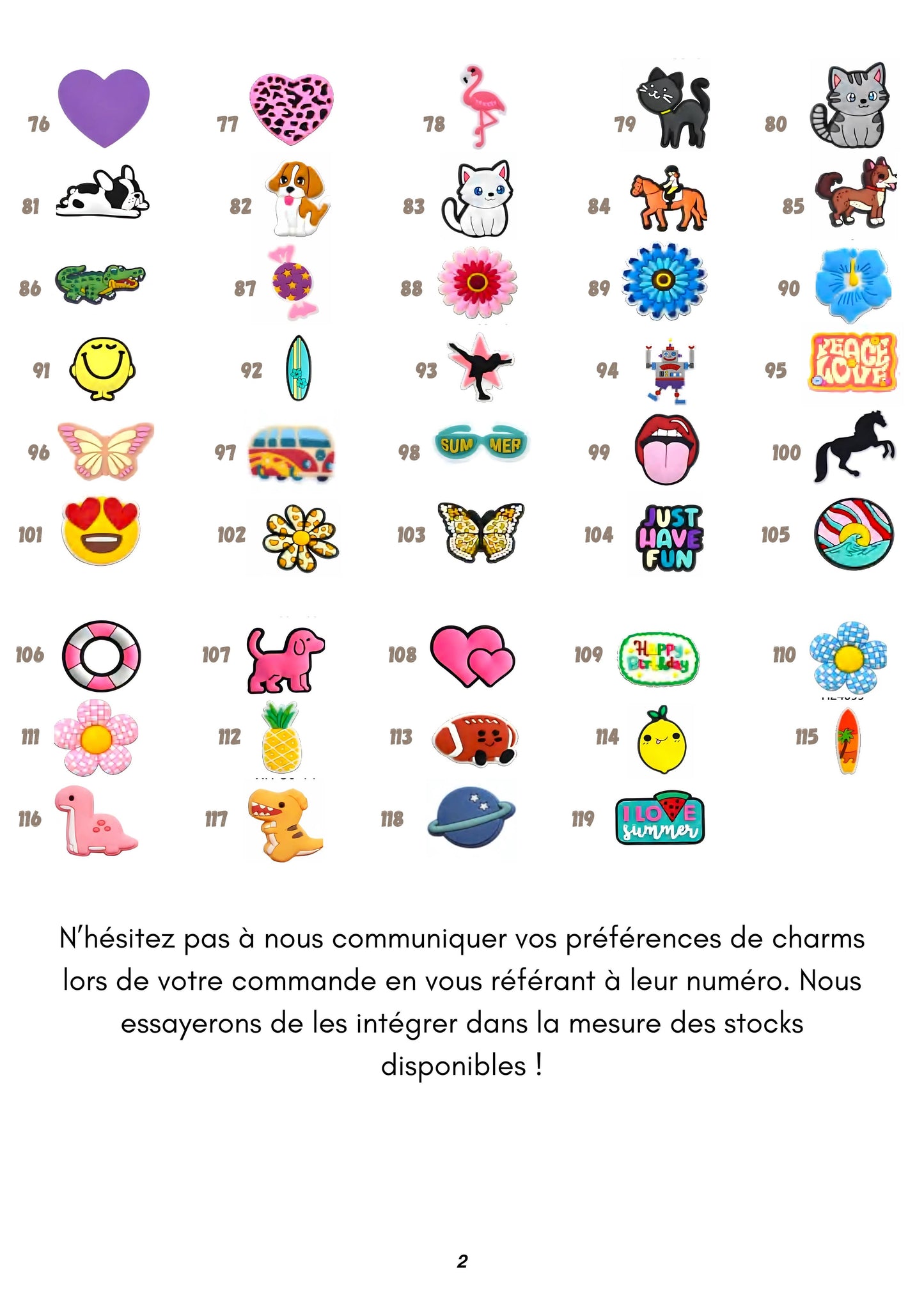 50 Fun & Colorful Charms Refill Pack for Charm Bar
