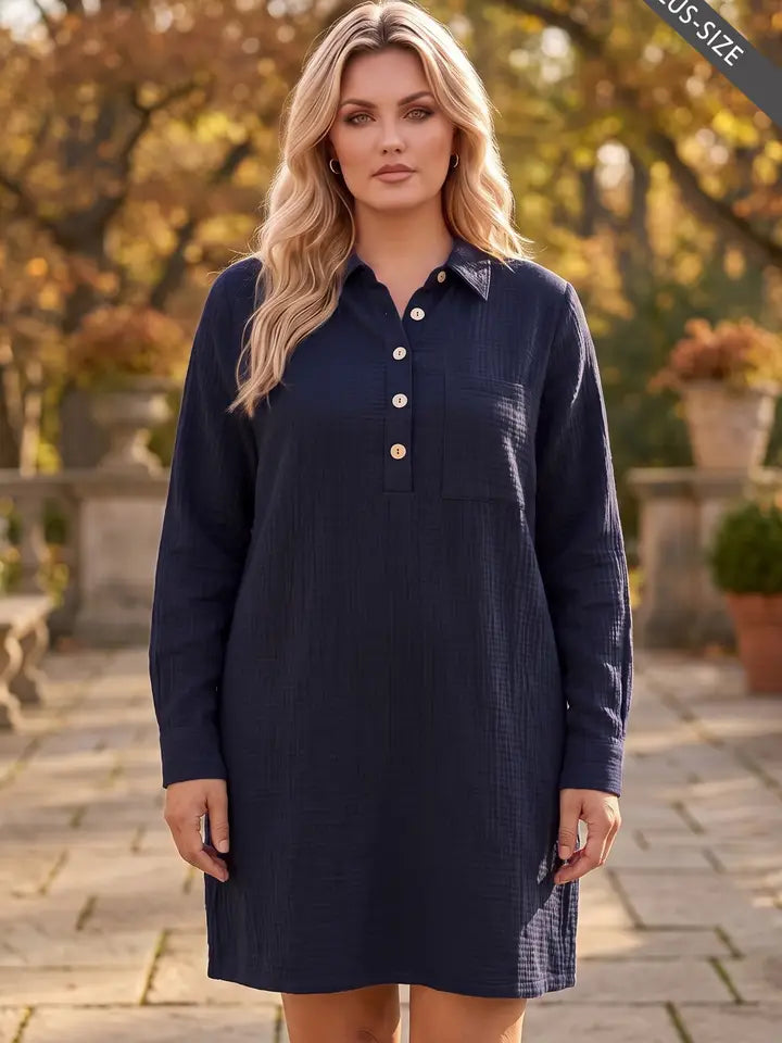 Cotton A-Line Dress Curvy