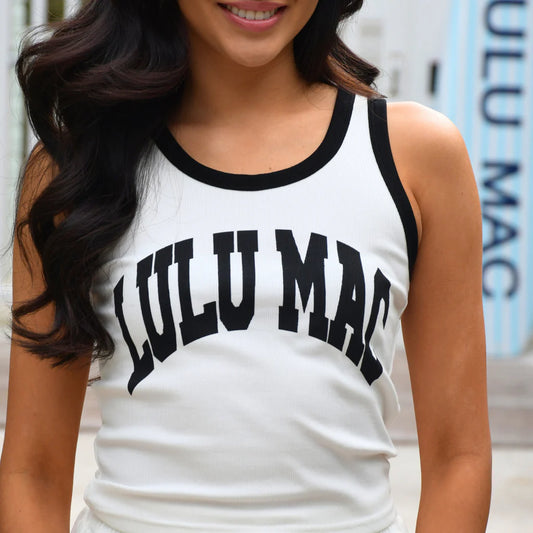 Lulu White Tank w/ Black Trim
