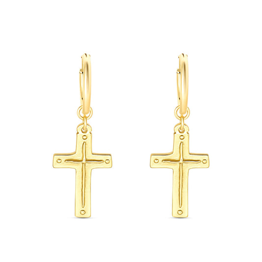 Earring (Original/Gold) Hoop - Cross / Titus 3:4-5a