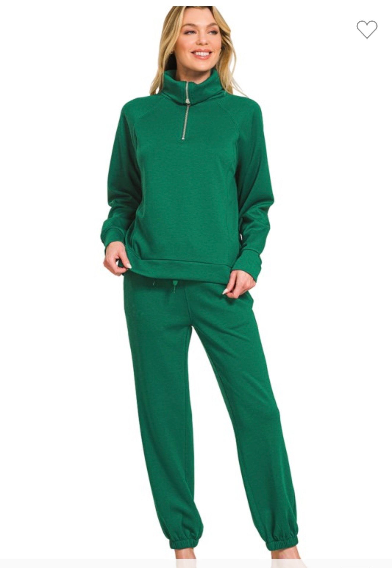 SOFTER SCUBA HALF ZIP SWEATSHIRTS & JOGGERS SET