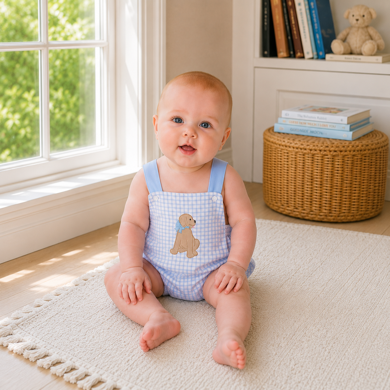 Puppy Playtime Applique Criss-Cross Bubble - Light Blue