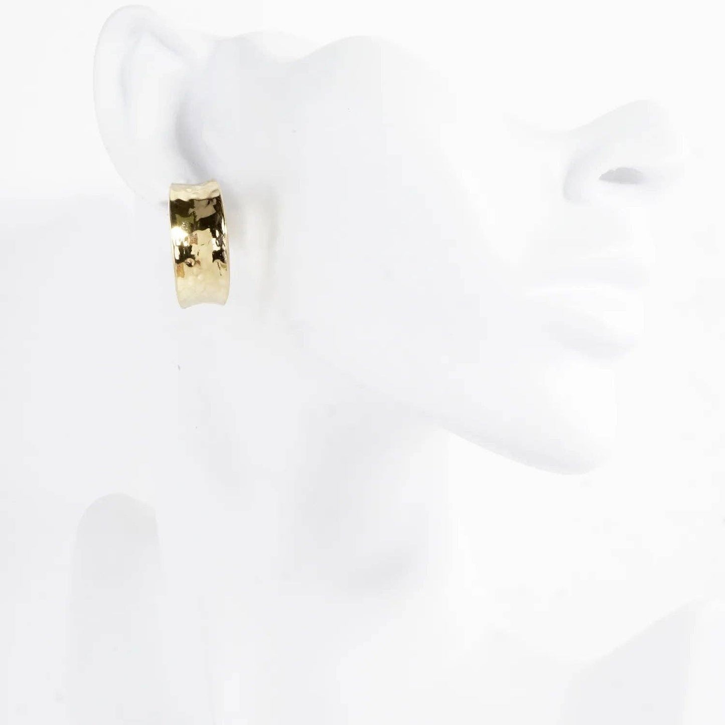 Graduated Hammered Brass Hoop Earrings