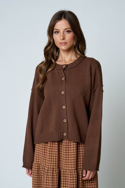 EXPOSED SEAM  CARDIGAN