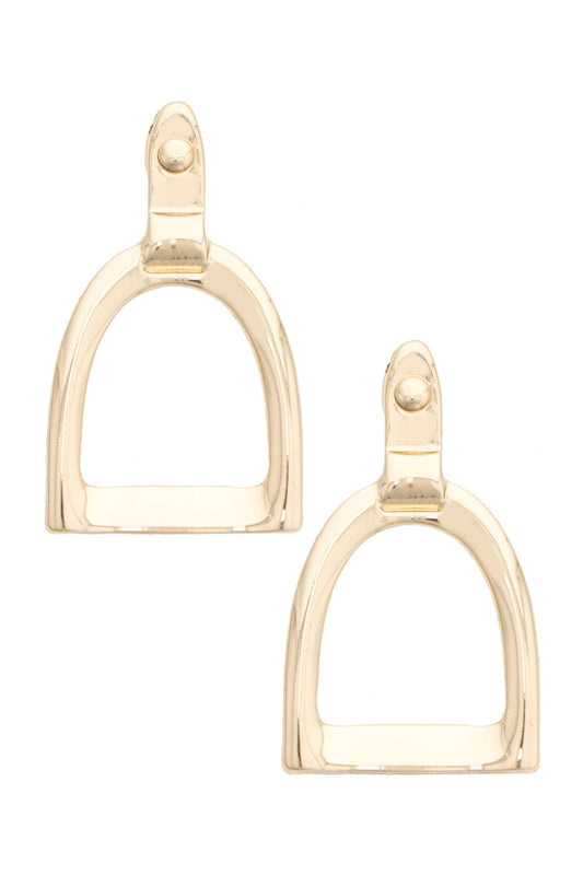 Paloma Stirrup Earrings in Shiny Gold