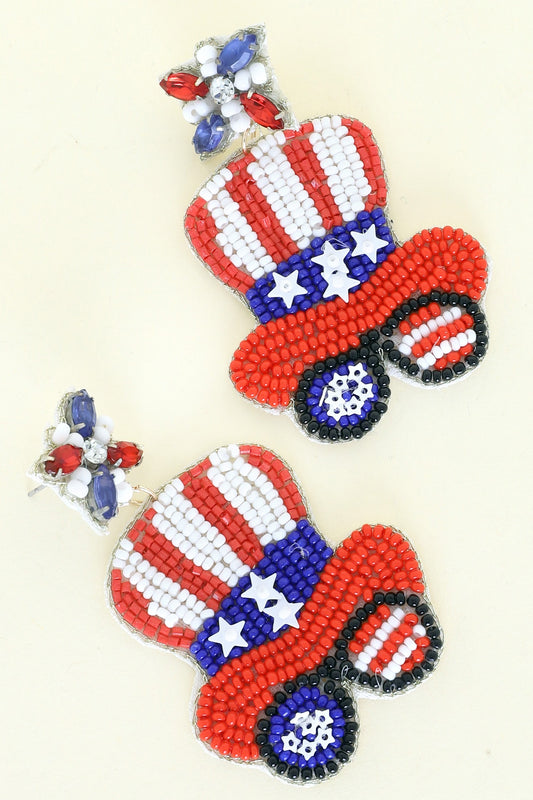 "USA Top Hat" Earrings