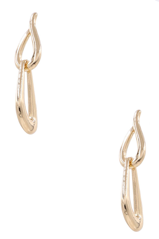 Metal Teardrop Layered Earrings