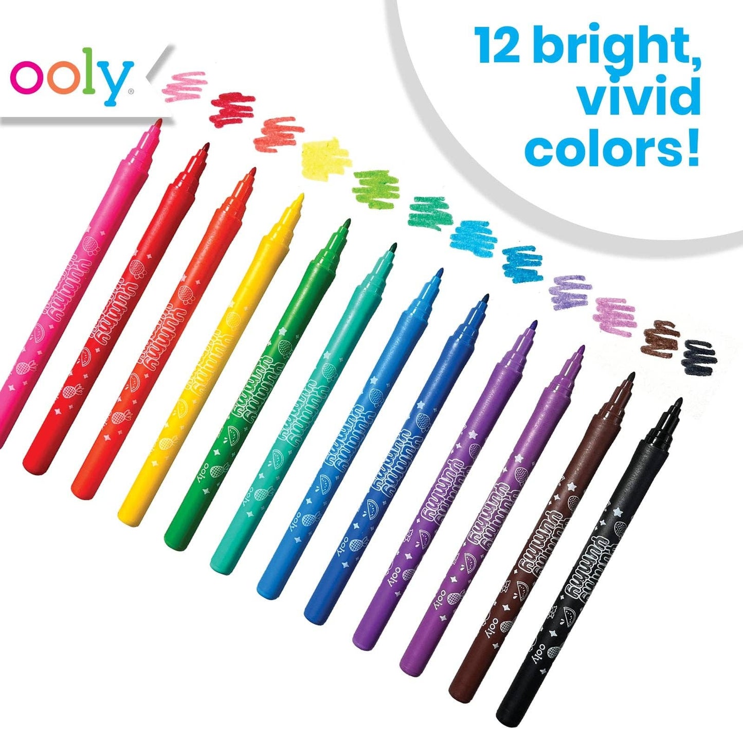 Yummy Yummy Fruit Scented Markers - Set of 12