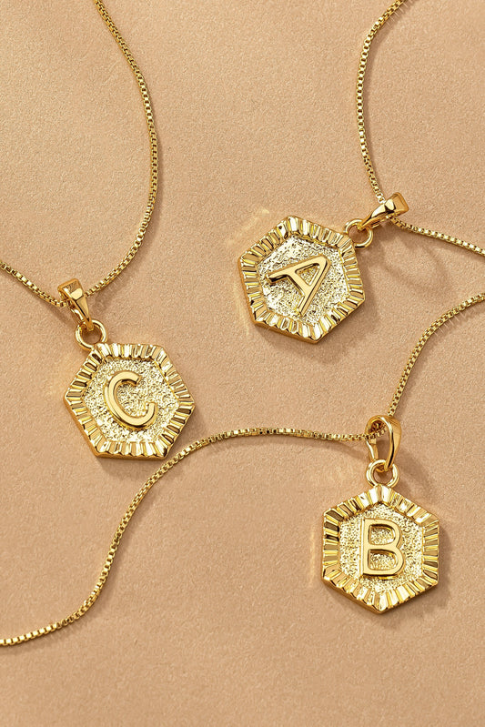 "Hexagon Initial" Necklace