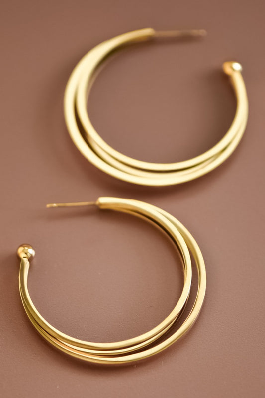 18K Waterproof Non-Tarnish Stainless Steel Hoops