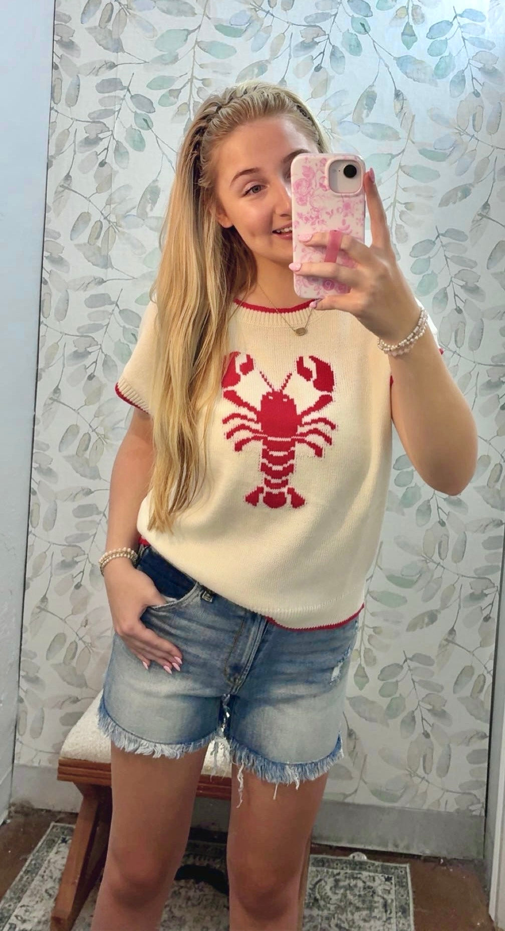 Lobster Motif Sweater