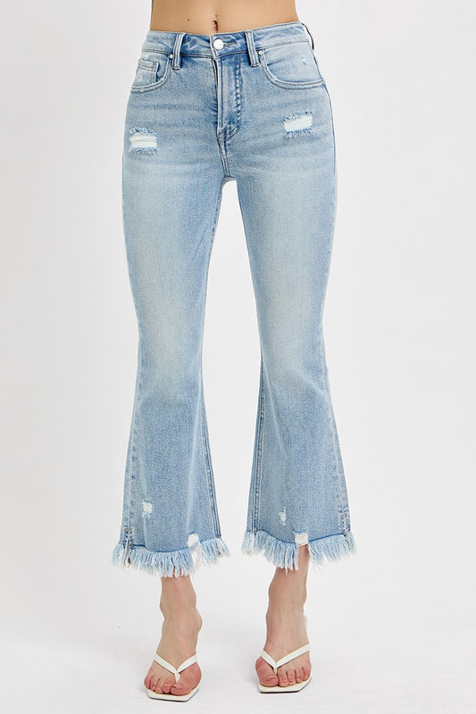"Frayed" Tummy Control Jeans