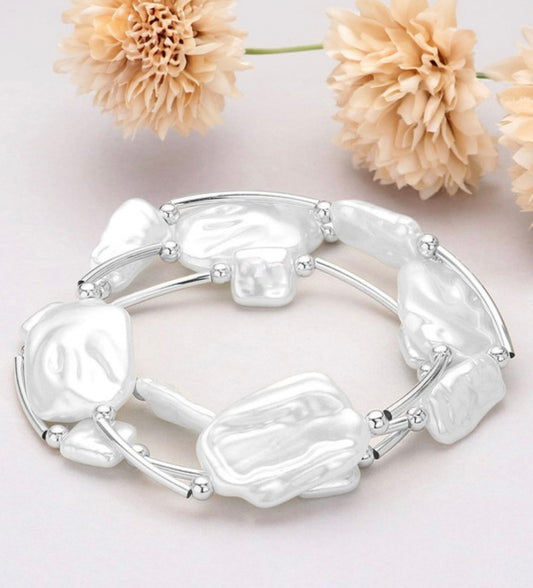 3 piece Pearl Stretch Bracelet