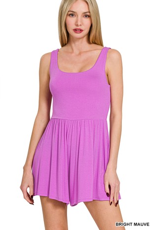 "Hot Pink" DOUBLE LAYERED TANK ROMPER