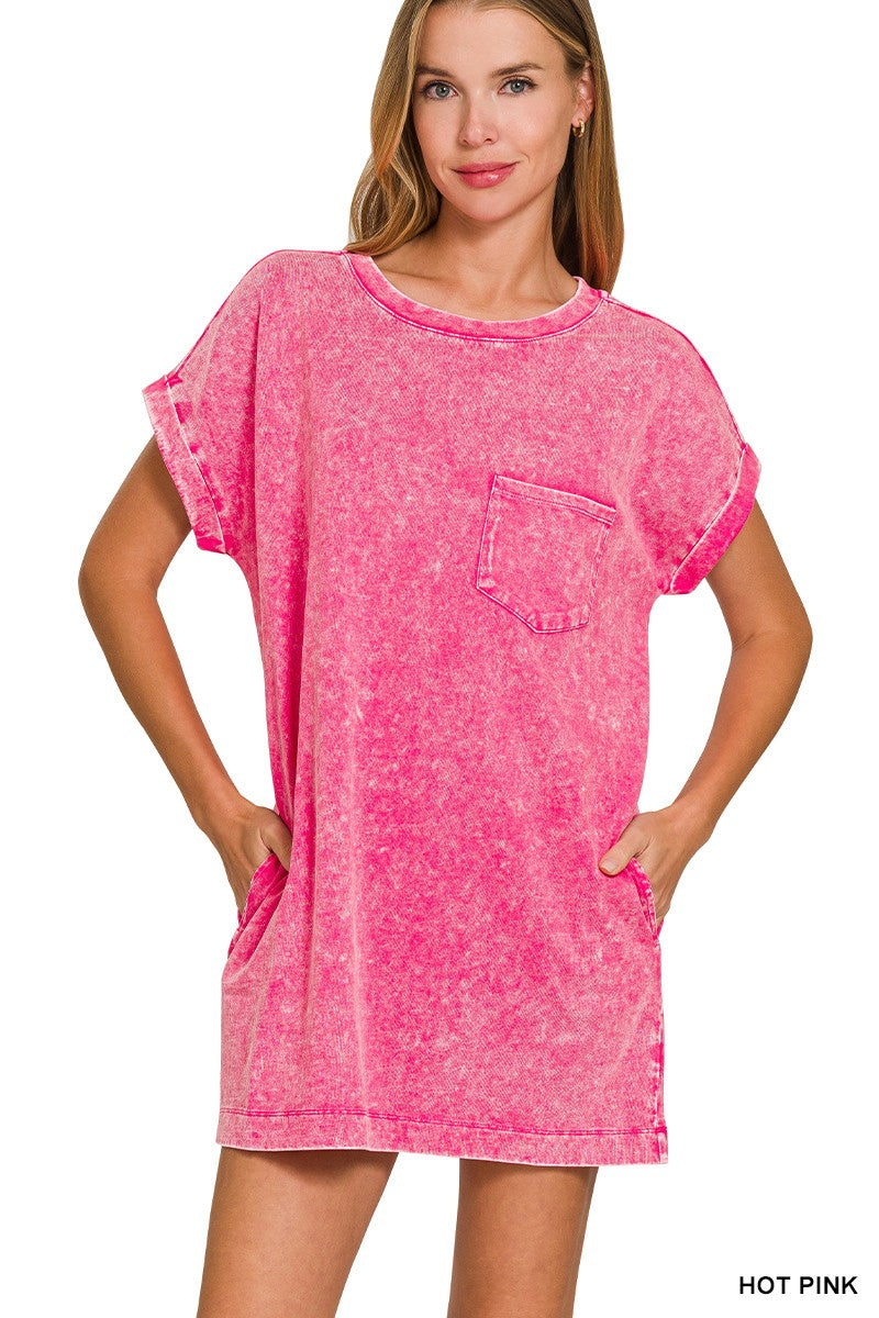 Cotton Washed T-shirts Dress