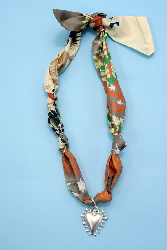 Handcrafted Scarf Interchangeable Charm Necklace