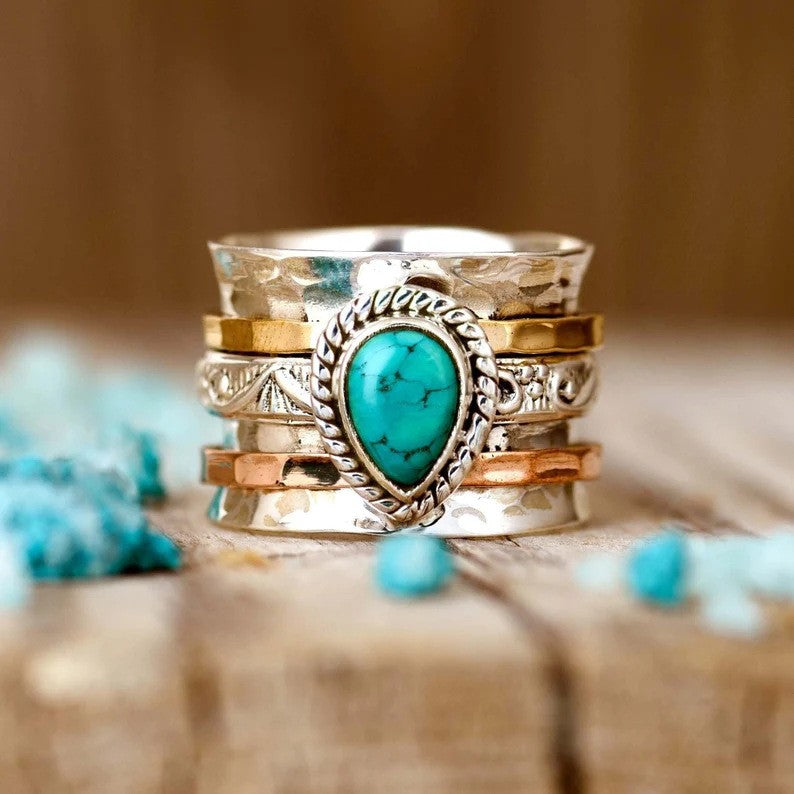 Teardrop Natural Stone Ring