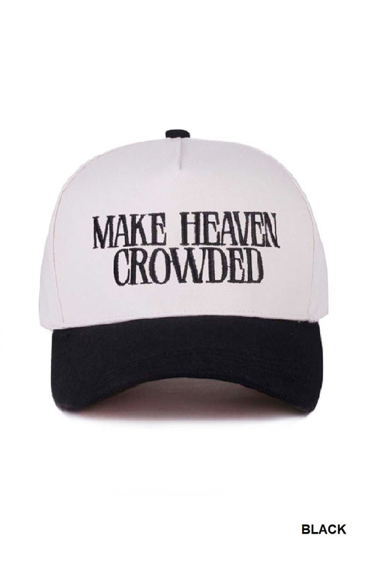 Make Heaven Crowded Two-tone Canvas Cotton Cap