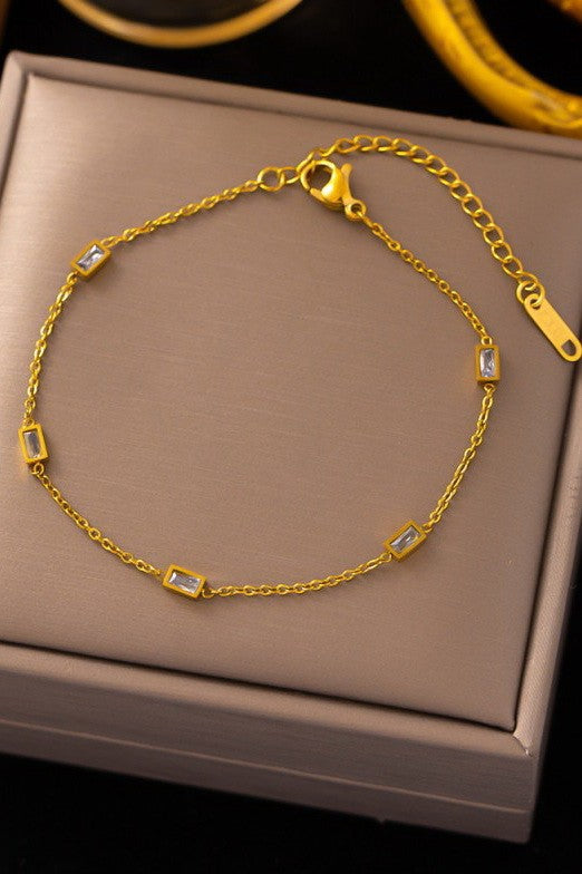 18k Stainless Steel Tarnish Free Rhine Bracelet