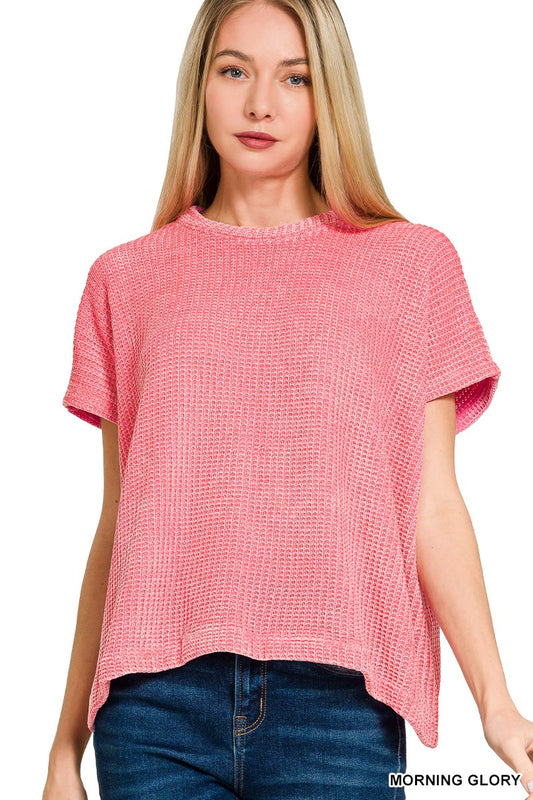 CHENILLE CAP SLEEVE SWEATER