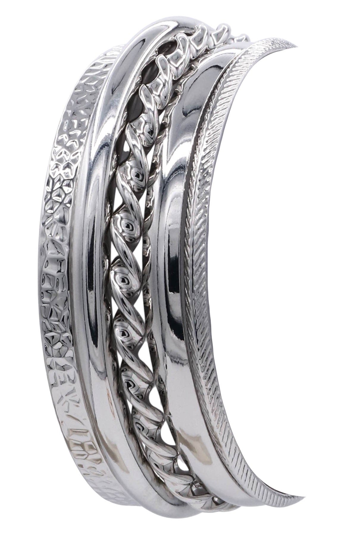 Metal Textured Bangle Bracelets