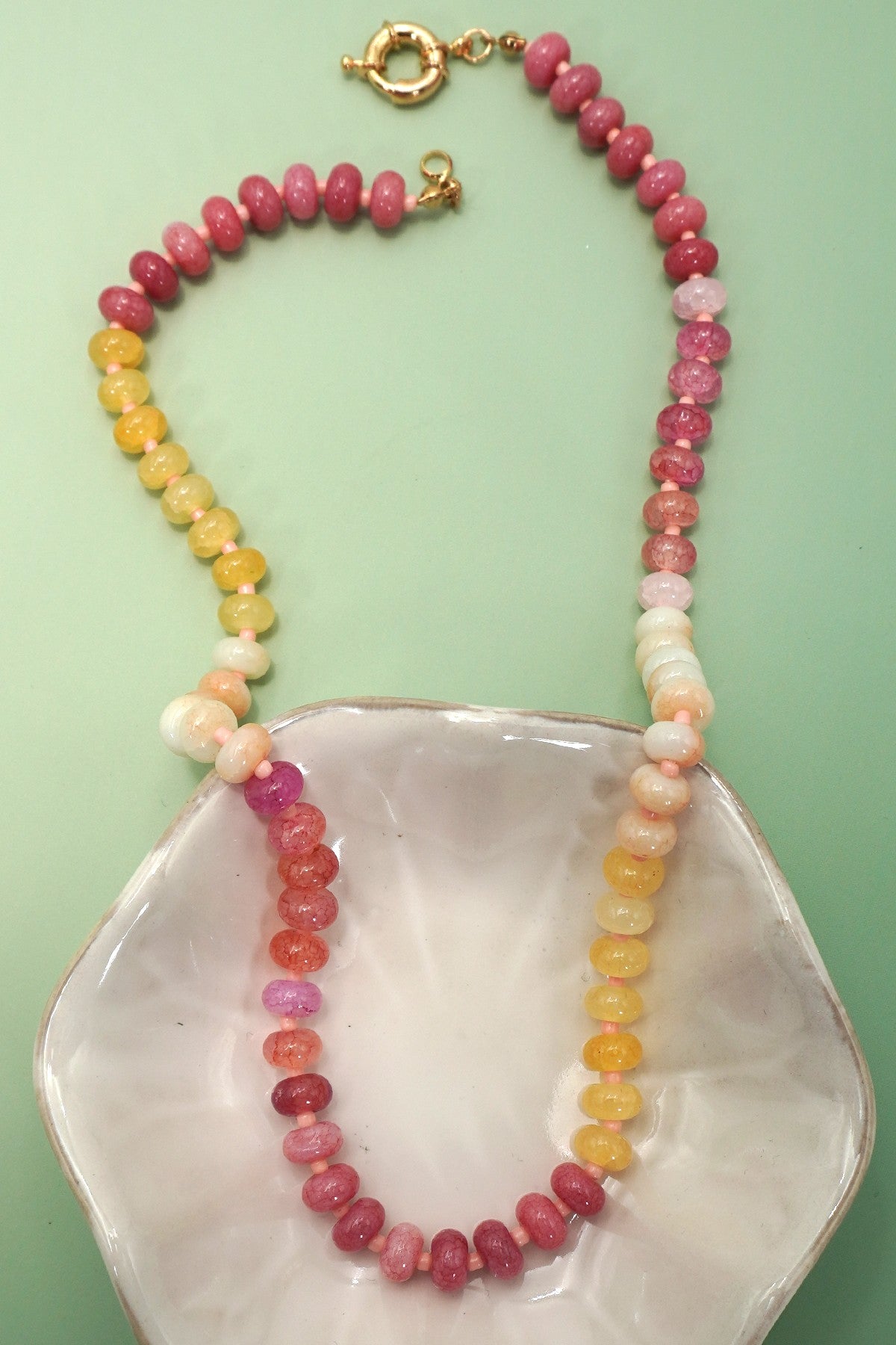 Natural Stone Glass Mixed Necklace
