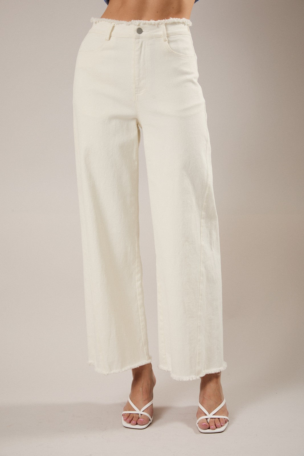 White frayed pants