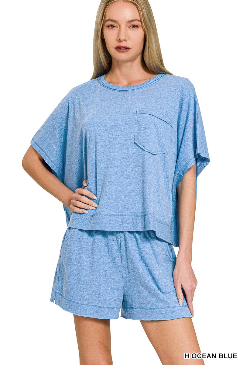 Boxy Top & Shorts Set Exposed Seam Boxy Top & Shorts Set