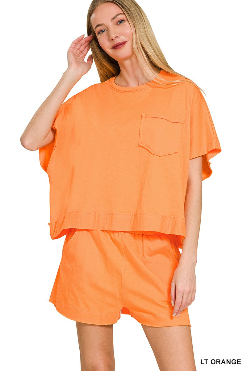Boxy Top & Shorts Set Exposed Seam Boxy Top & Shorts Set