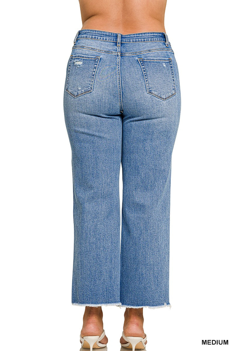 Plus High Waist Straight Leg
