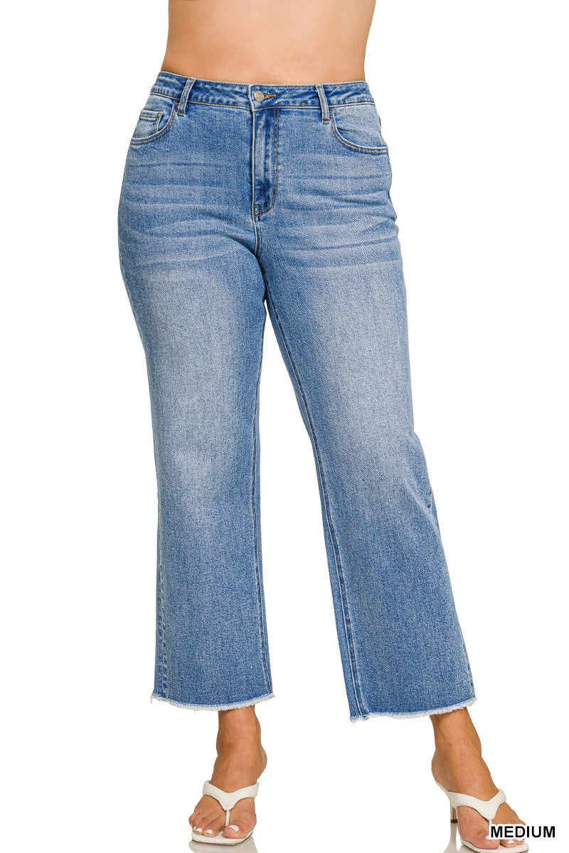 Plus High Waist Straight Leg