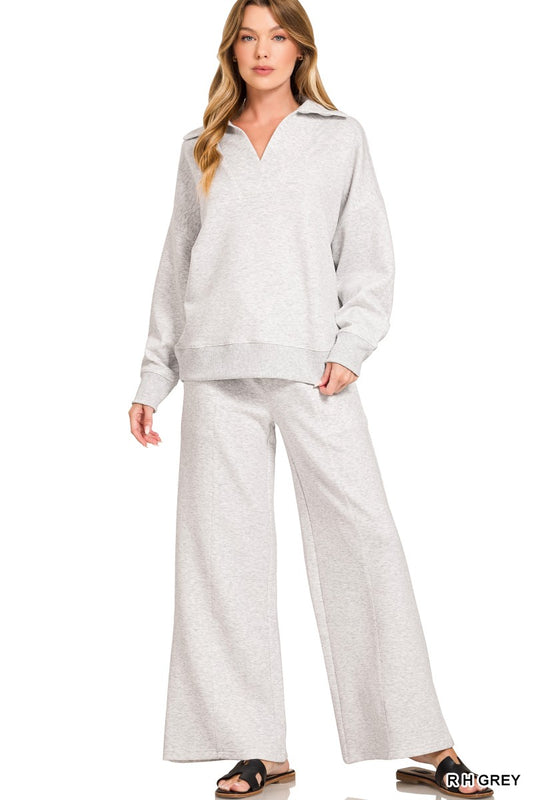 Scuba Collared Pants Set