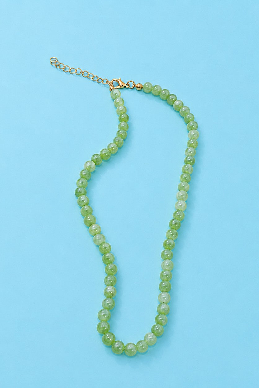Natural Agate Glass Bead Necklace