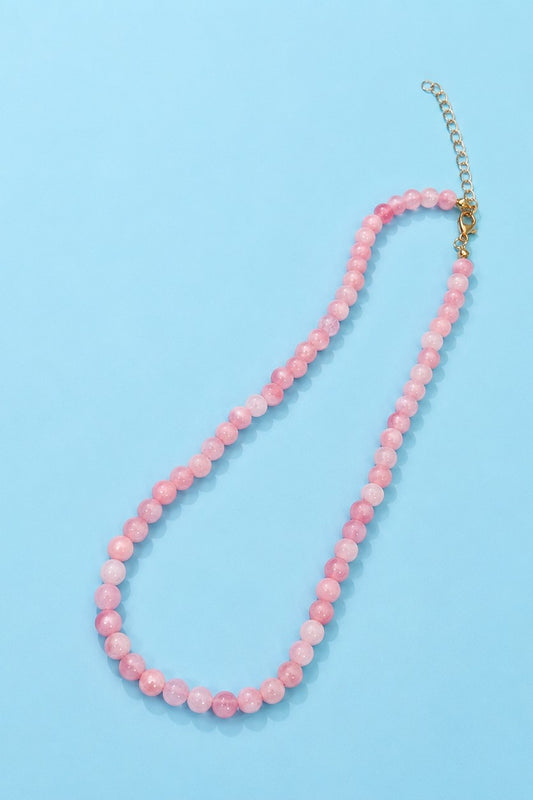 Natural Agate Glass Bead Necklace