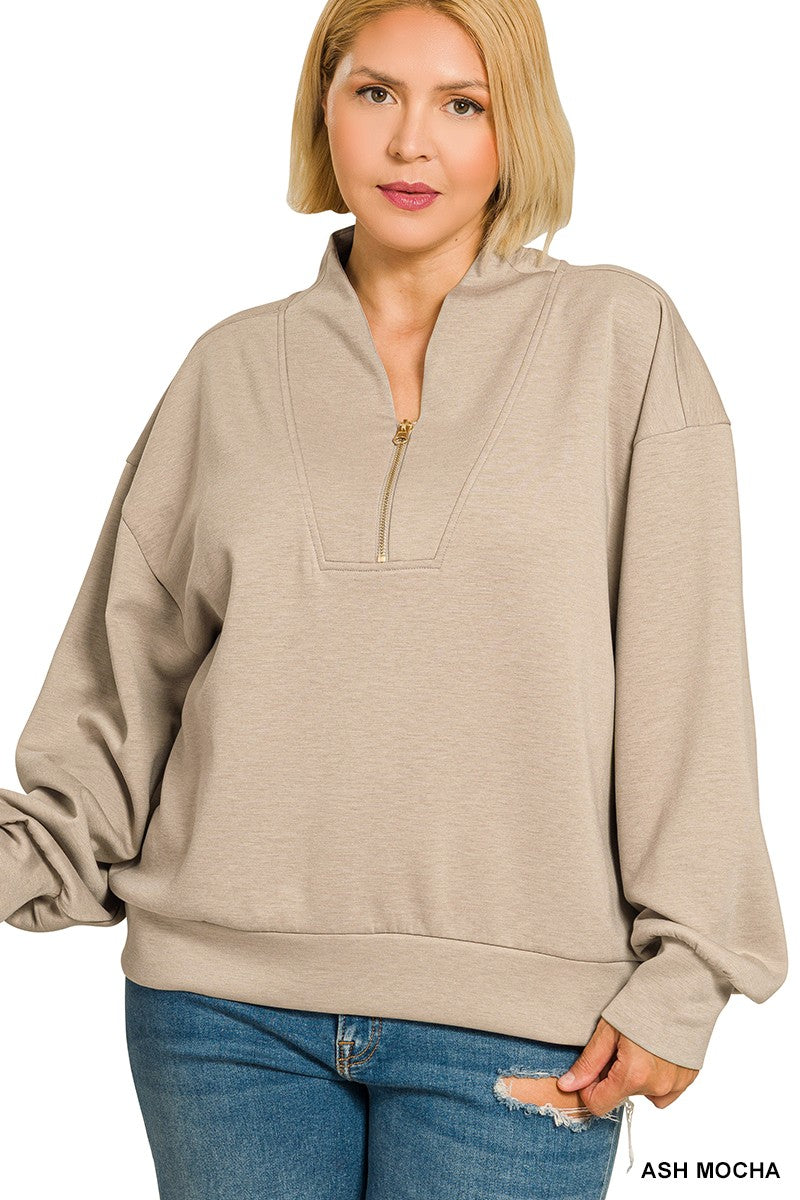 Scuba 1/2 zip Curvy