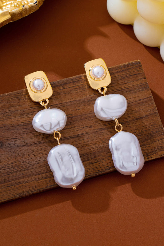 Baroque Pearl Textured Drop Earrings