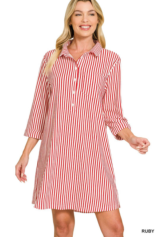 Collard Striped Dress