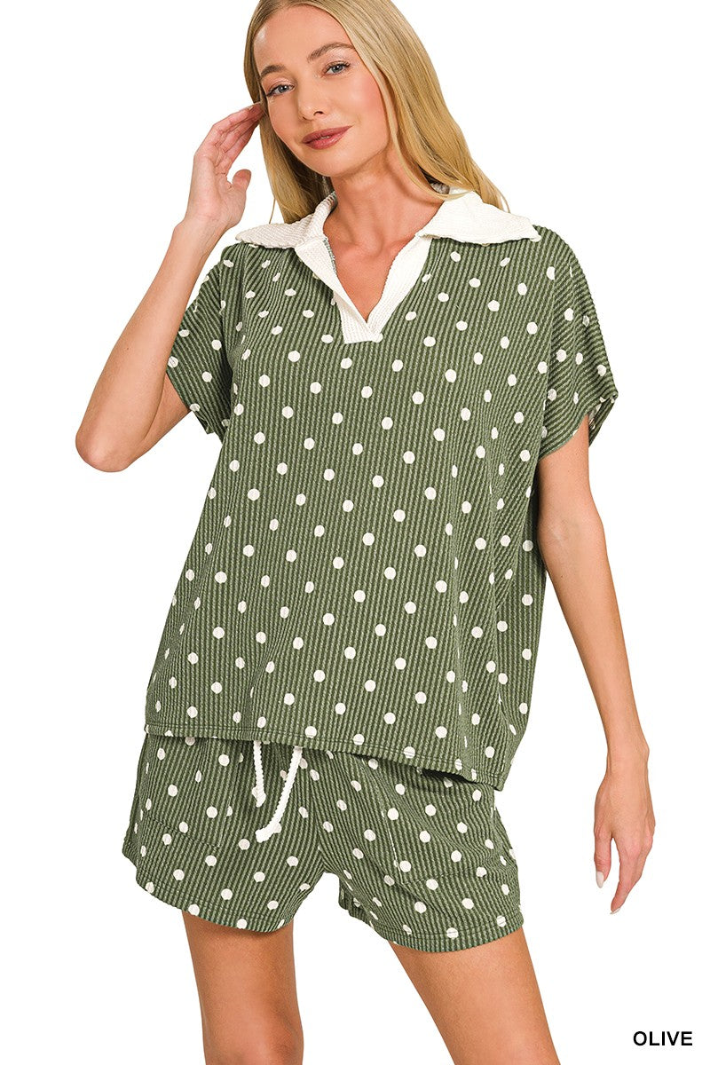 Polka-dot short set