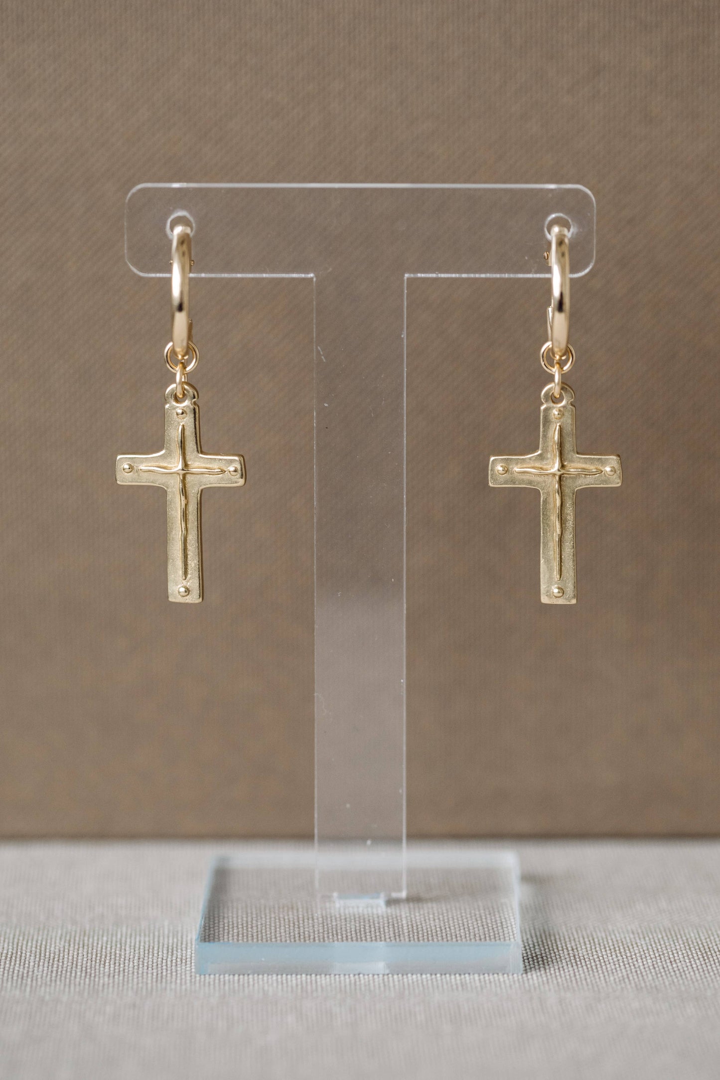 Earring (Original/Gold) Hoop - Cross / Titus 3:4-5a