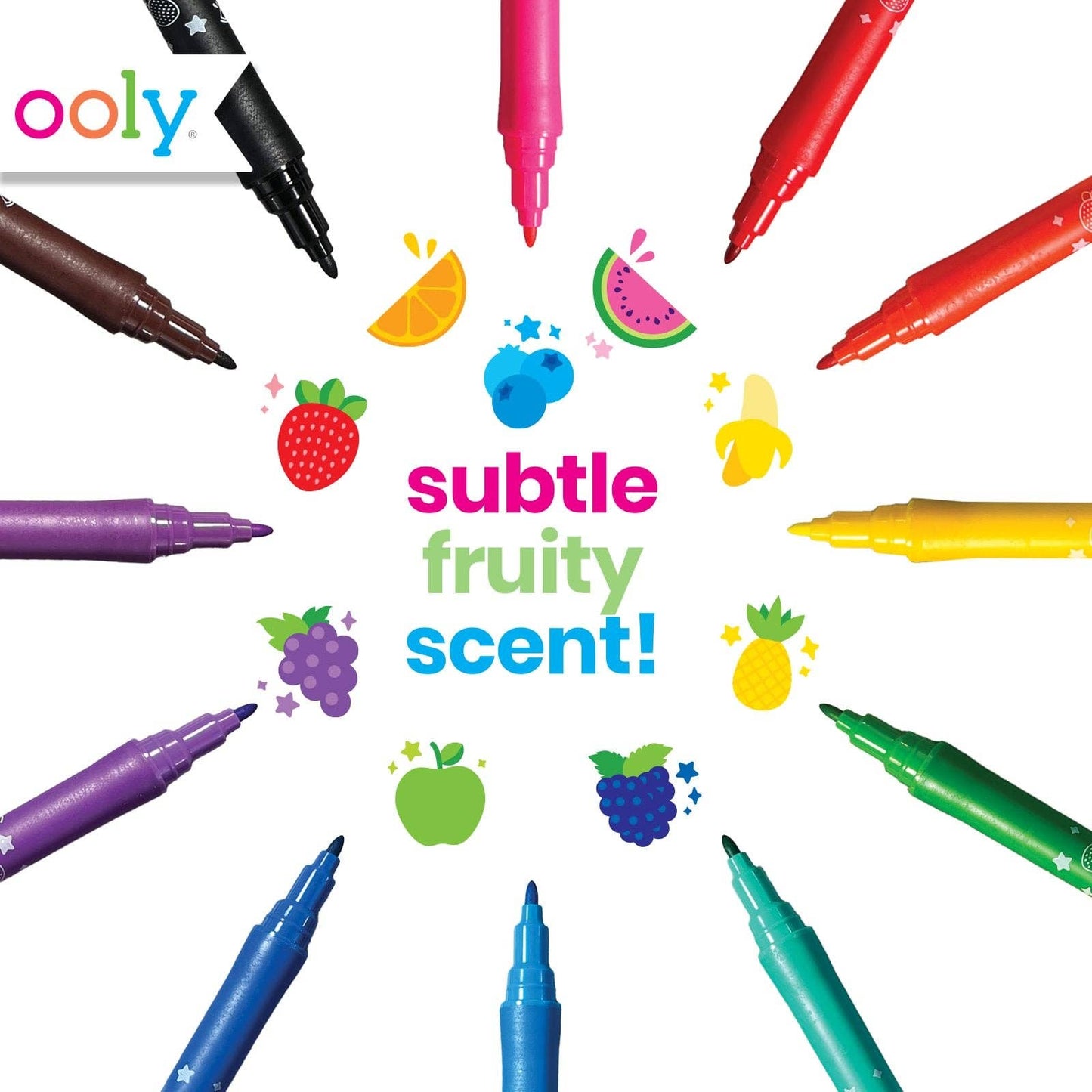 Yummy Yummy Fruit Scented Markers - Set of 12