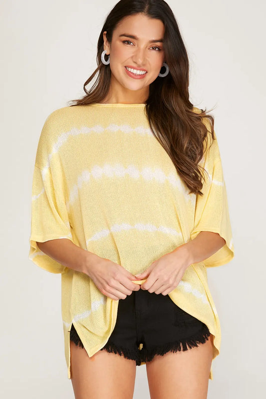 Yellow tie dyed shirt