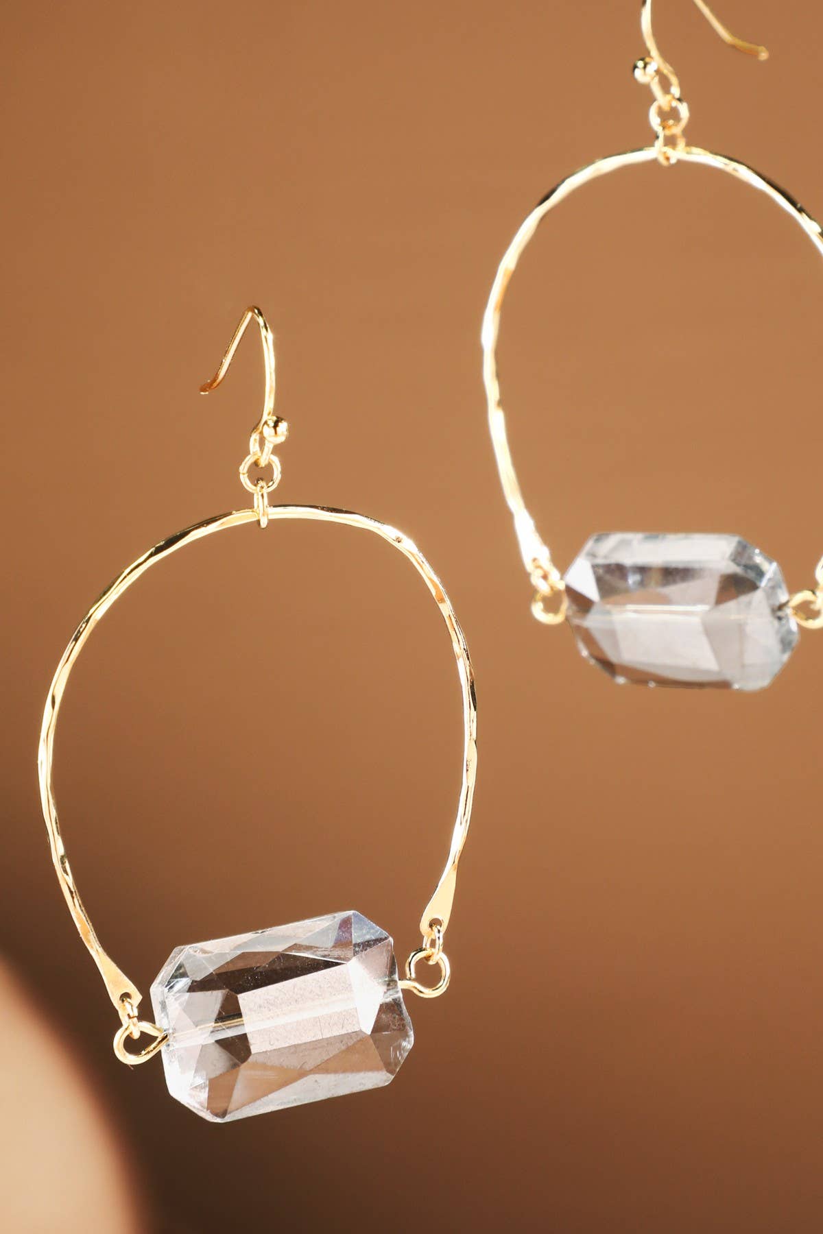 Glass-Glow Bead Hoop Earrings