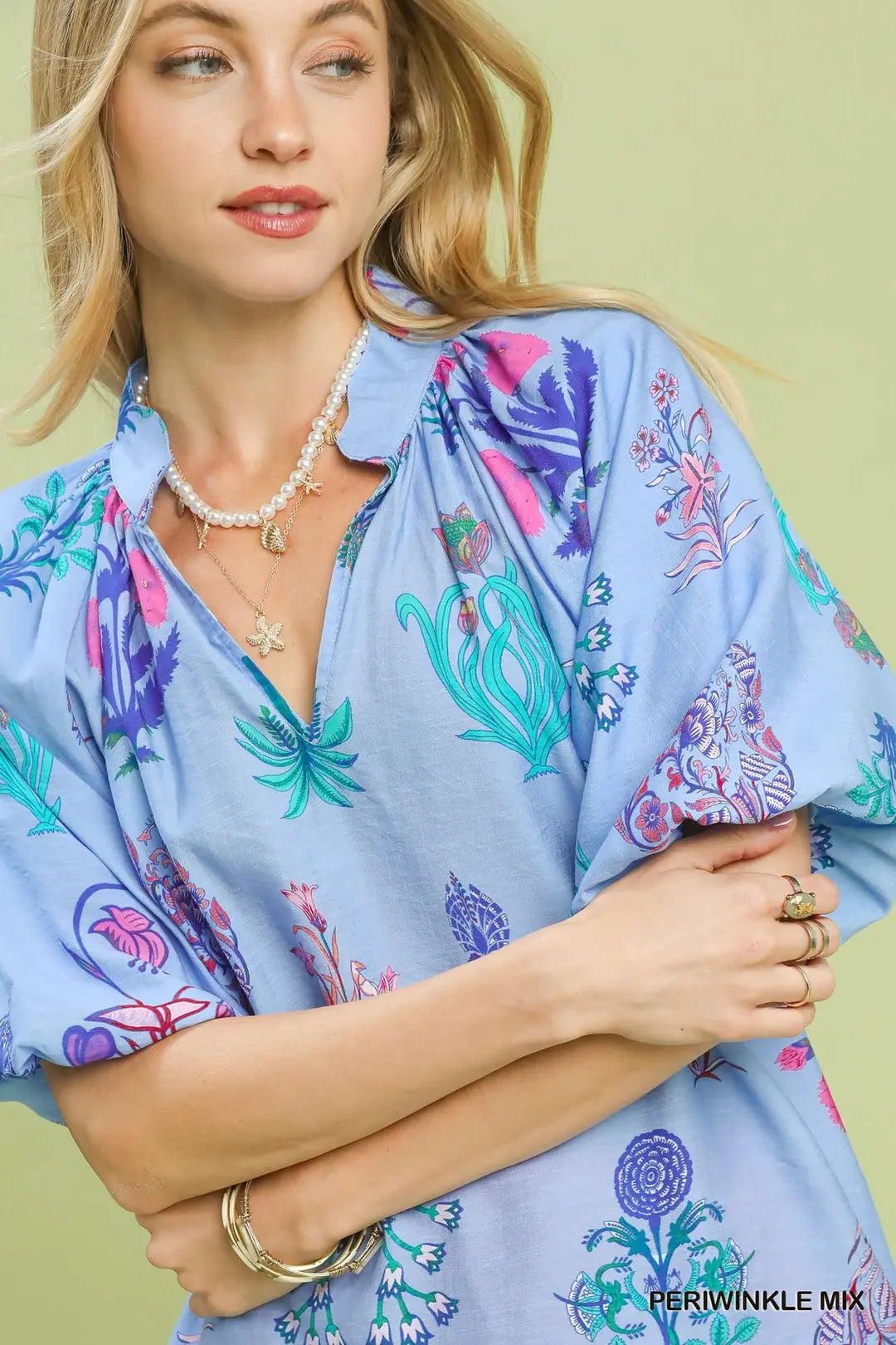 Floral V Neck Top