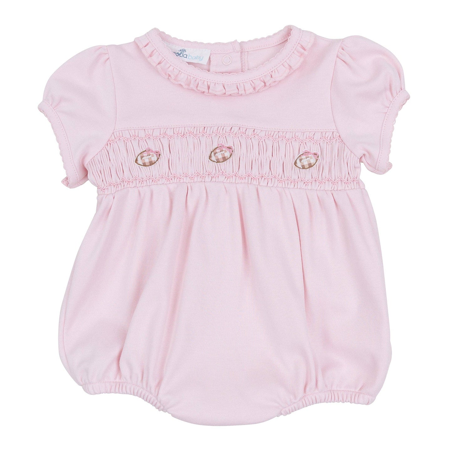 Tiny Tailgater Smocked Bubble - Pink